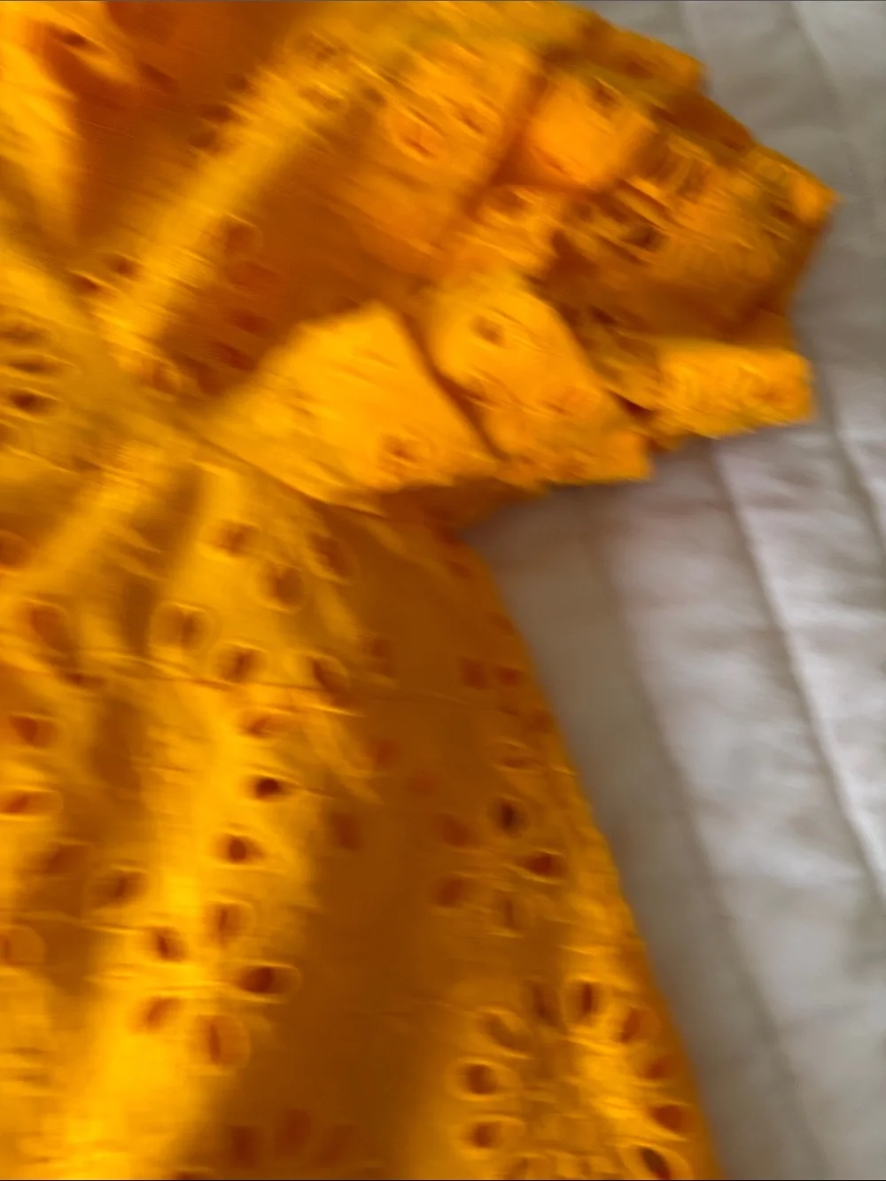 JCREW Eyelet Split-Neck Top - Marigold Yellow